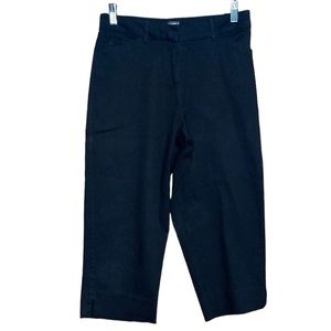 •ST. JOHN'S BAY•BLACK CROPPED HIGH RISE TROUSERS IN SIZE 6 PETITE **LIKE NEW***